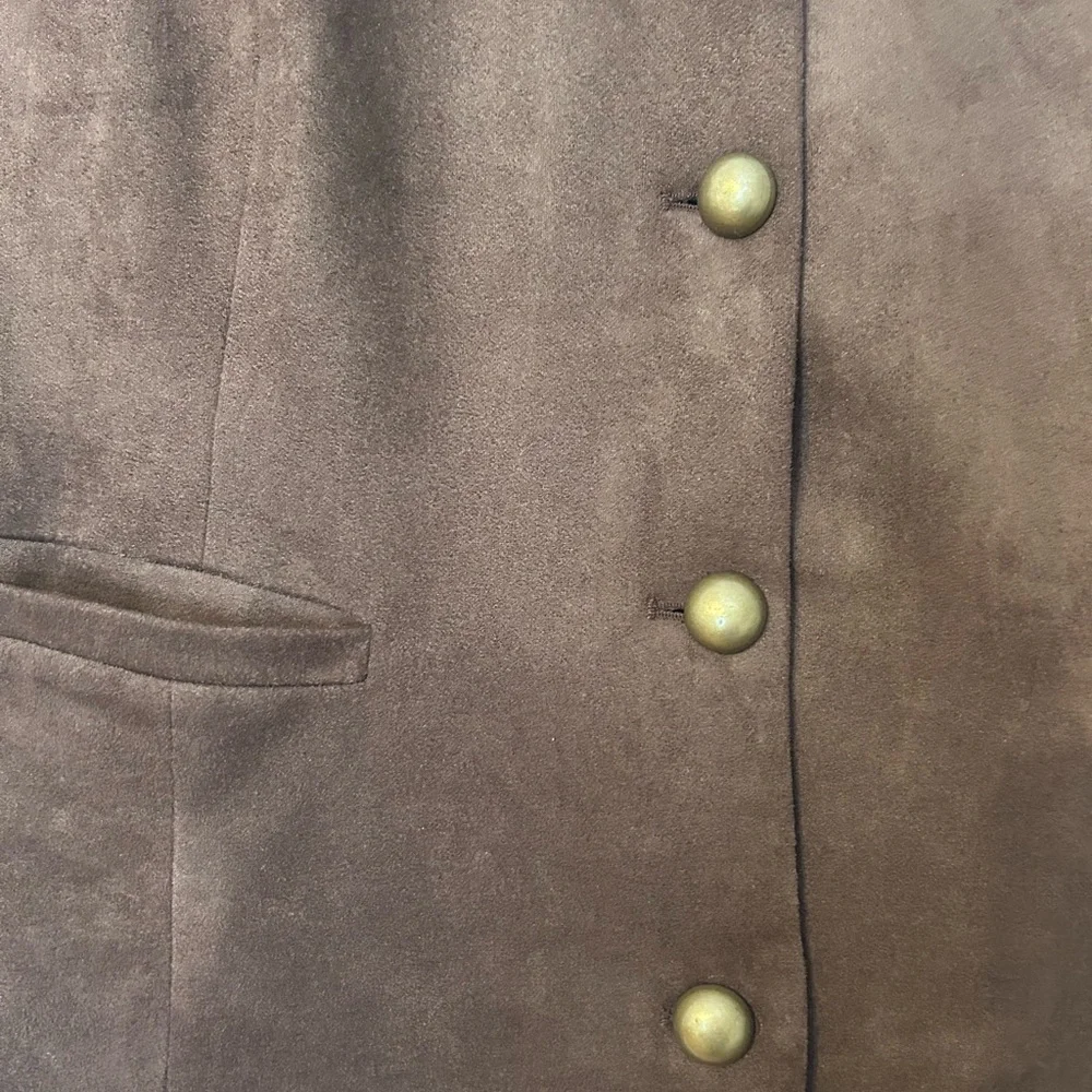 Grace Karin Brown Faux Suede Vest - Picture 2 of 5